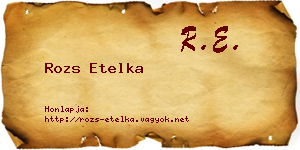 Rozs Etelka névjegykártya